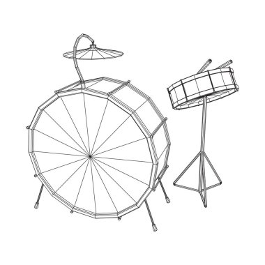 Müzik aletleri ayarlandı. Rock grubu davul takımı. Perküsyon müzik aleti