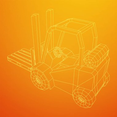 Depo için yük paleti taşıyan bir yük kamyonu..