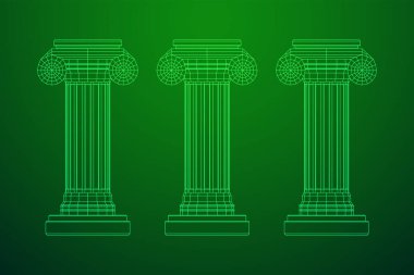 Yunan iyonik sütunu. Eski sütunlar.