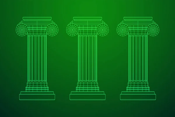Görög ionoszlop. Ősi pillérek. — Stock Vector