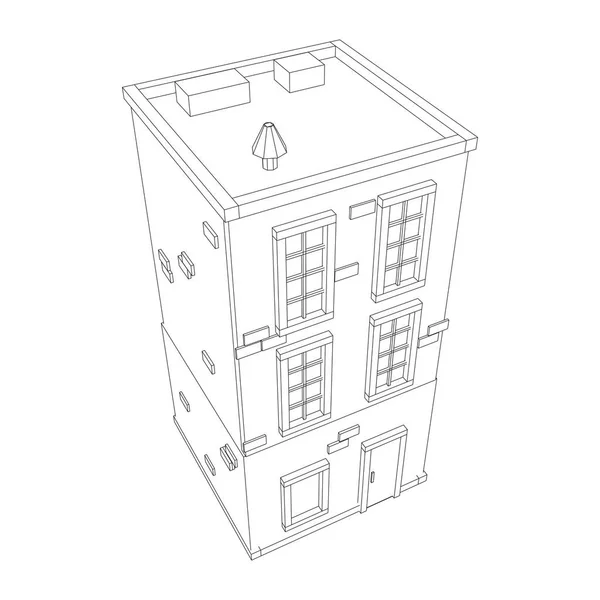 Концепція Міського Будівництва Нерухомості Рамка Низькою Полі Сіткою Векторні Ілюстрації — стоковий вектор