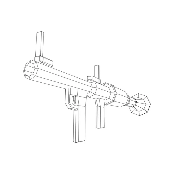 Lanceur Grenades Propulsé Par Fusée Antichar Rpg Illustration Vectorielle Faible — Image vectorielle