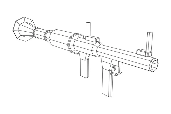 Lanzagranadas Propulsado Por Cohete Antitanque Rpg Ilustración Vectores Malla Polivinílica — Vector de stock