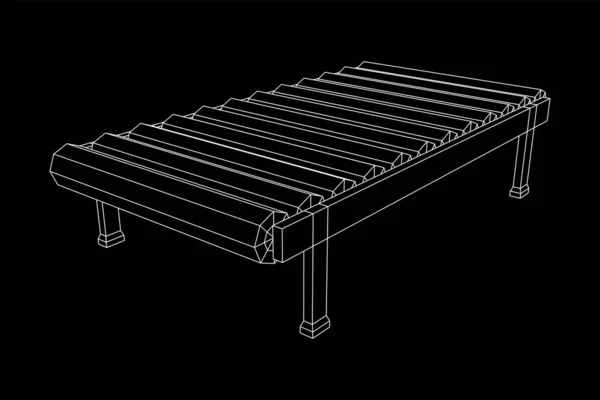 Förderbandabschnitt Fabrikausrüstung Illustration Eines Drahtgittervektors Mit Niedrigem Poly Netz — Stockvektor