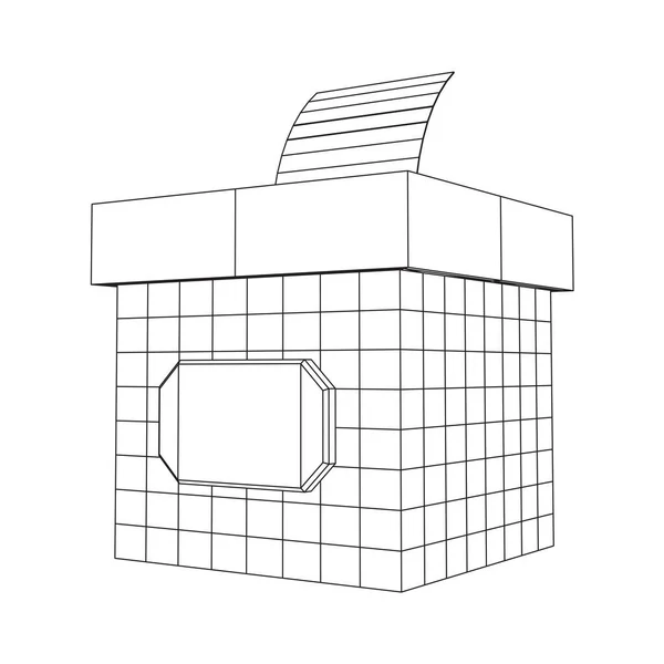 Коробка Голосування Папером Голосування Рамка Низькою Полі Сіткою Векторні Ілюстрації — стоковий вектор