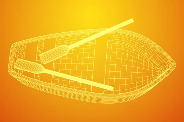 Kürekli Sandal Kablo Çerçevesi Düşük Poli Vektör Çizimi — Stok Vektör