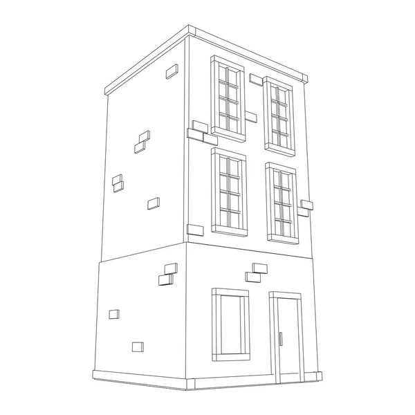 Концепция Городской Недвижимости Вифрамовая Векторная Иллюстрация Низким Содержанием Полисетки — стоковый вектор