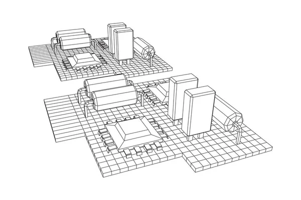 Circuit Board Elektronische Computer Componenten Moederbord Halfgeleider Microchip Diode Hardware — Stockvector