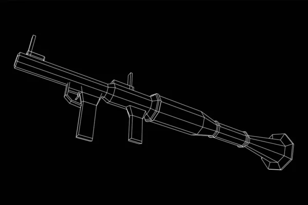 Протитанковий Ракетний Гранатомет Рпг Рамка Низькою Полі Сіткою Векторні Ілюстрації — стоковий вектор