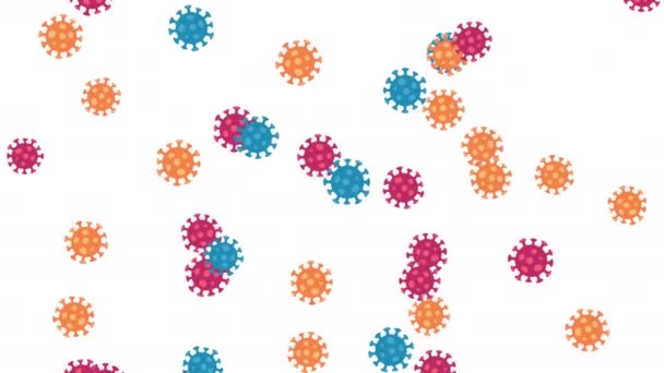 Corona Virus Flat Virion Coronavirus Sfondo Animazione Movimento Video Disponibile — Video Stock