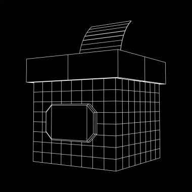 Oy pusulası kağıdıyla birlikte. Kablo çerçevesi düşük poli ağ vektör çizimi.