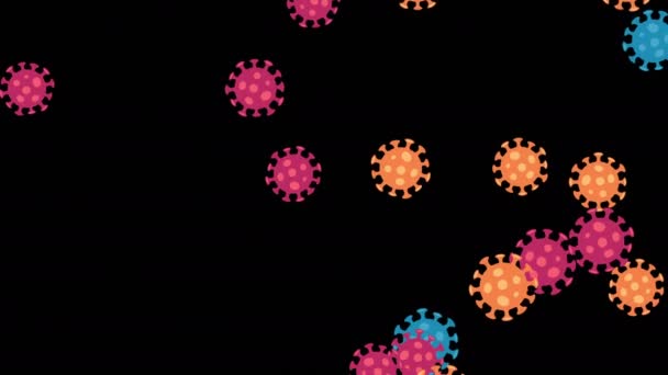 Vírus Corona Plano Virião Coronavírus Motion Animation Background Vídeo Disponível — Vídeo de Stock