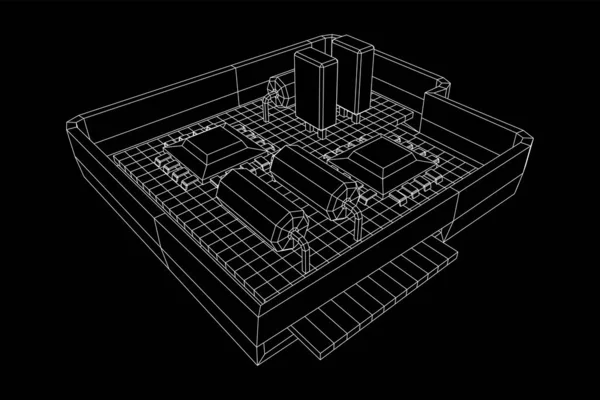 Circuit Cas Composants Informatiques Électroniques Carte Mère Micropuce Semi Conducteur — Image vectorielle