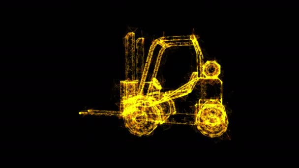 叉车装载机升降机卡车 线框低网目技术 以4K Fullhd和Hd视频提供 — 图库视频影像