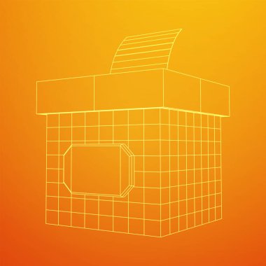 Oy pusulası kağıdıyla birlikte. Kablo çerçevesi düşük poli ağ vektör çizimi.