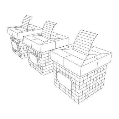 Oy pusulası kağıdıyla birlikte. Kablo çerçevesi düşük poli ağ vektör çizimi.