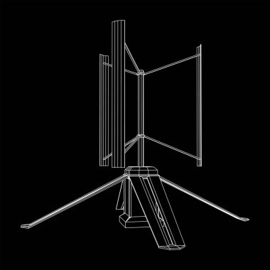 Darrieus rüzgar türbini. Yel değirmeni jeneratörü