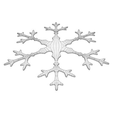 Kar Tanesi Kablosu düşük poli ağ vektör çizimi.