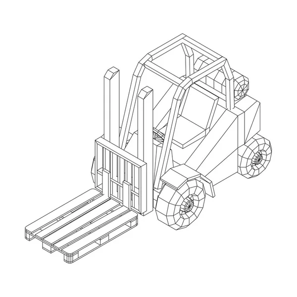 Gabelstapler Gabelstapler Mit Ladefläche Für Lager Logistik Versandkonzept Illustration Eines — Stockvektor