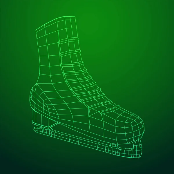 Patines Hielo Clásicos Equipo Deportivo Ilustración Vectores Malla Polivinílica Baja — Vector de stock