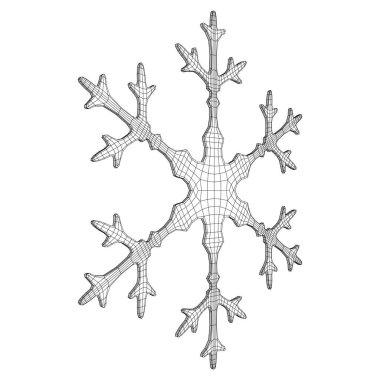 Kar tanesi kışın düşen kar tanecikleri Düşük poliçe ağ çizimi