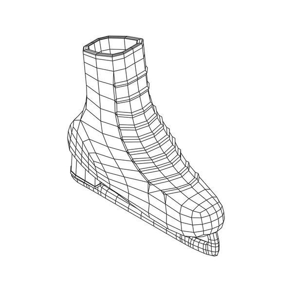 Classica Attrezzatura Sportiva Pattini Ghiaccio Illustrazione Vettoriale Maglie Corte Wireframe — Vettoriale Stock