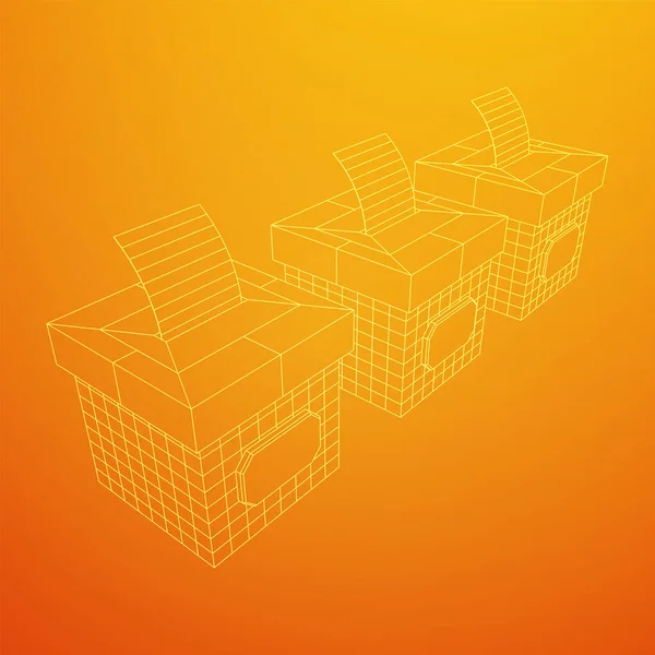 Oy pusulası kağıdıyla birlikte. Kablo çerçevesi düşük poli ağ vektör çizimi.