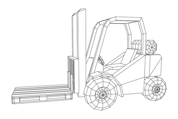 Carretilla Elevadora Carretilla Elevadora Con Plataforma Carga Para Almacén Logística — Archivo Imágenes Vectoriales