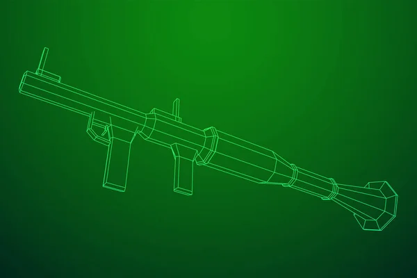 Protitankové Raketomety Poháněné Granátomety Rpg7 Obrázek Vektoru Nízkým Poly Mesh — Stockový vektor