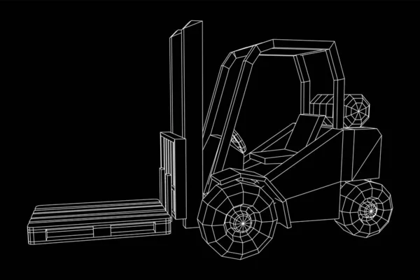 Gabelstapler Gabelstapler Mit Ladefläche Für Lager Logistik Versandkonzept Illustration Eines — Stockvektor