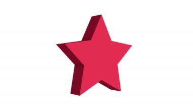 Kırmızı düz 3d yıldız döndürür.