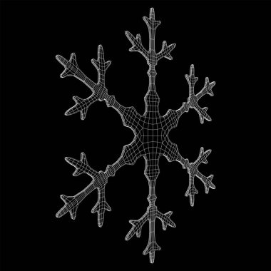 Kar Tanesi Kablo Çerçevesi düşük poli ağ