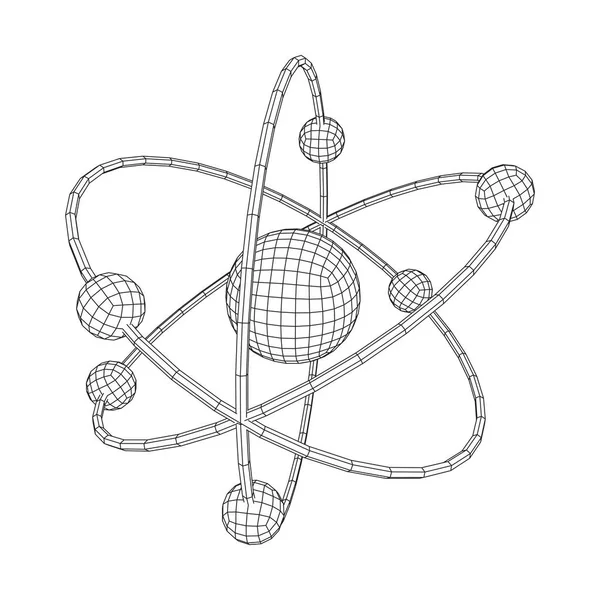 Planetární model atomu s jádrem a elektrony — Stockový vektor