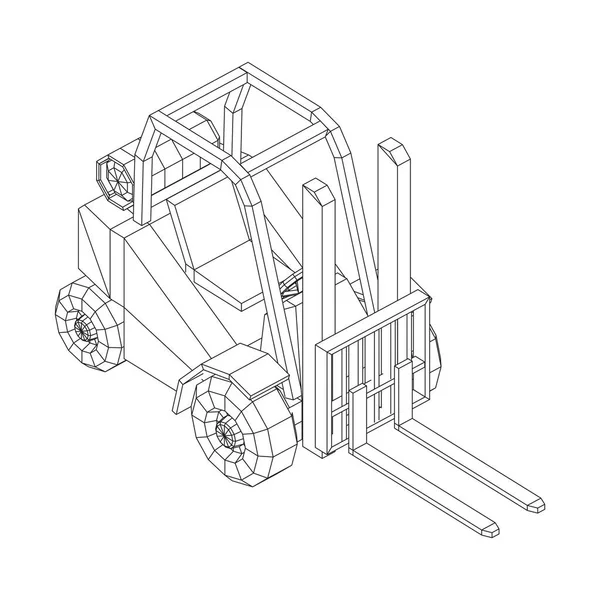 Chariot élévateur chariot élévateur. Illustration de Wireframe. — Image vectorielle