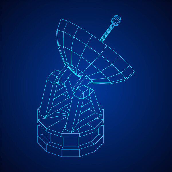 Radar. Directional radio antenna with satellite dish