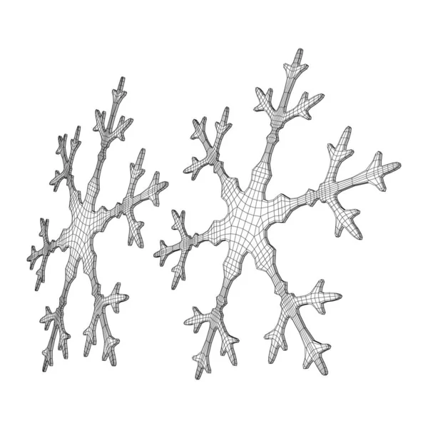 雪花线框低网目 — 图库矢量图片