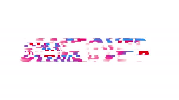 Glitched text game over design motion graphic. — 图库视频影像