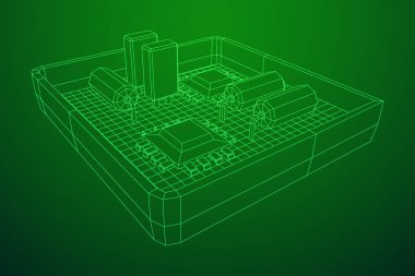 Her ihtimale karşı devre kartı. Elektronik bilgisayar parçaları ana kart.
