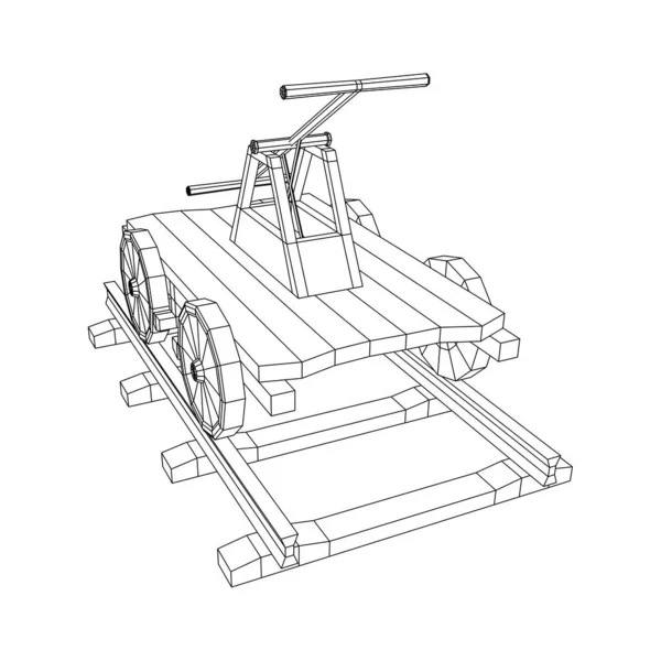 Transport de main. Draisine ou véhicule ferroviaire — Image vectorielle