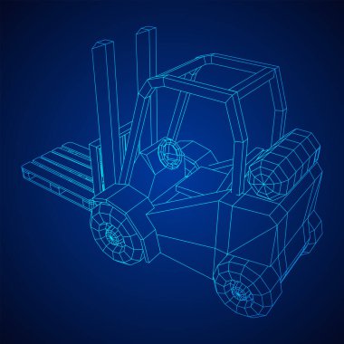 Depo için yük paleti taşıyan bir yük kamyonu..