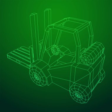 Depo için yük paleti taşıyan bir yük kamyonu..