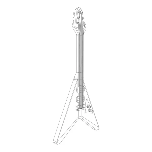 Guitarra eléctrica instrumento musical vector — Vector de stock