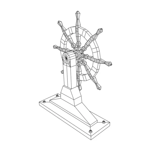 Volante do navio. Rudder marinho —  Vetores de Stock