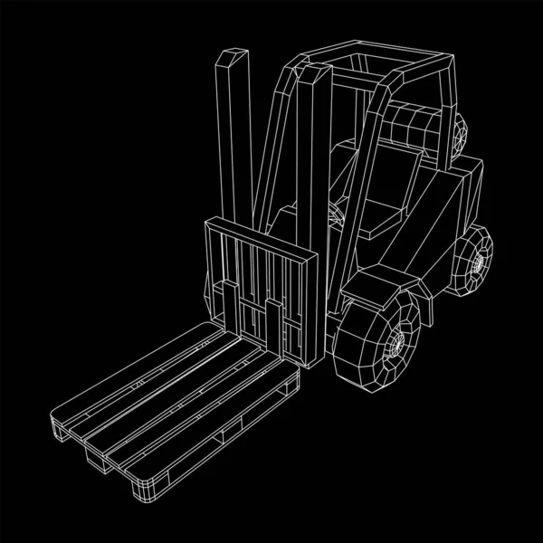 Gabelstapler Gabelstapler mit Ladefläche für Lager. — Stockvektor