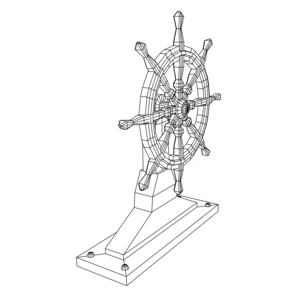 Volante do navio. Rudder marinho — Vetor de Stock