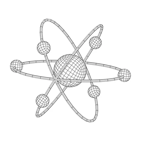 原子核と電子を持つ原子の惑星モデル — ストックベクタ