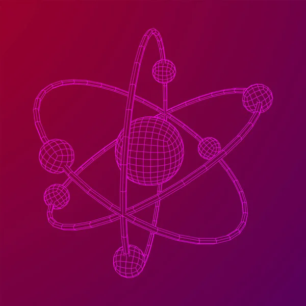 Modelo planetario de átomo con núcleo y electrones — Vector de stock