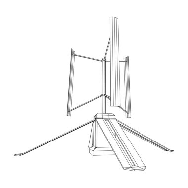 Darrieus rüzgar türbini. Yel değirmeni jeneratörü