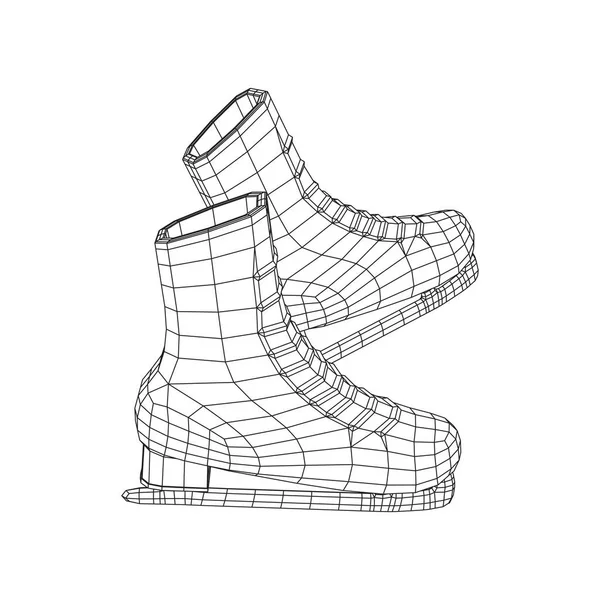 Klassieke ijsschaatsen sportuitrusting — Stockvector