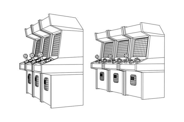 Arcade retro juego máquina vector — Vector de stock